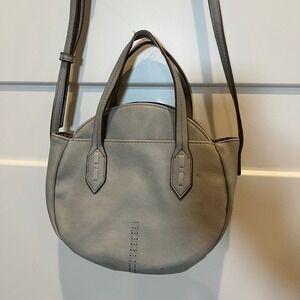Round Crossbody‎ Bag with Adjustable Strap and Top Handles - Gray Handbag Purse